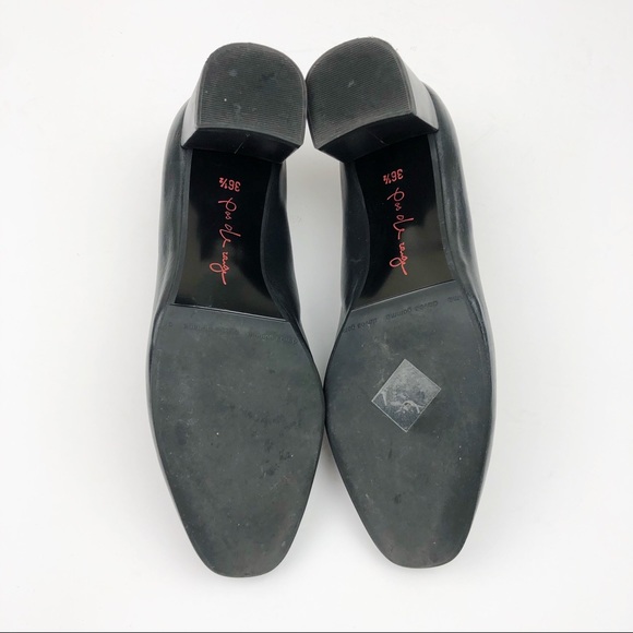 PAS DE ROUGE Leather Classic Low Block Heels - Picture 7 of 8